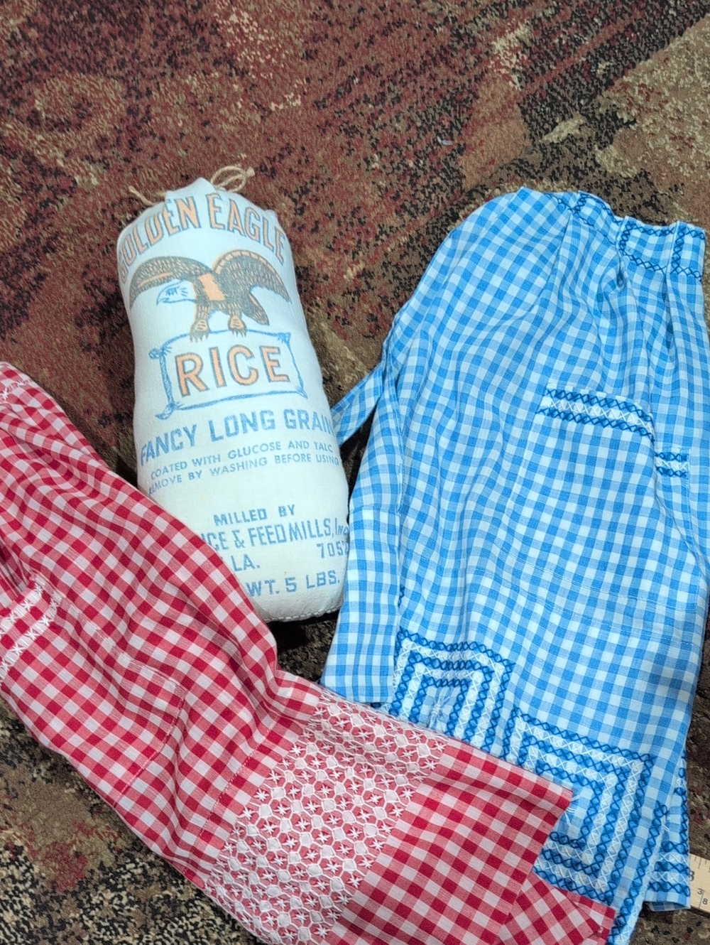 2 Waist Aprons And A Decor Rice Bag